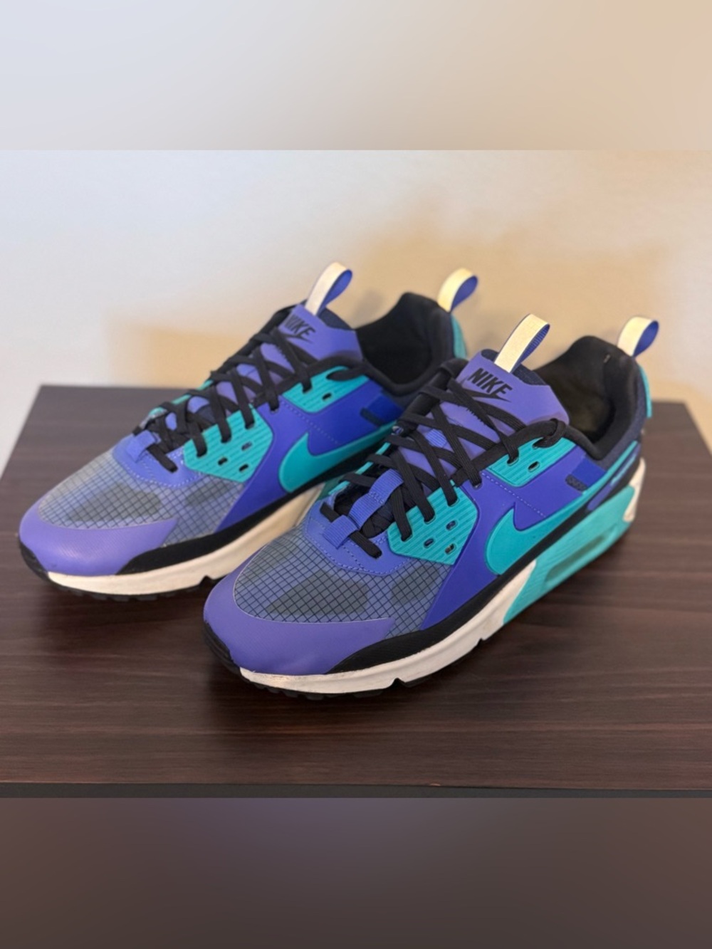 Nike Air Max 90 Men's Size 10.5 Purple / Teal / Black Ripstop Grid (FB2877-500)
